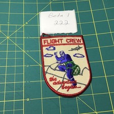 Vintage 70's Flight Crew The Adventure Begins Iron On Patch - Plane Pilot