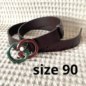 Ceinture homme Gucci logo GG boucle cuir marron foncé