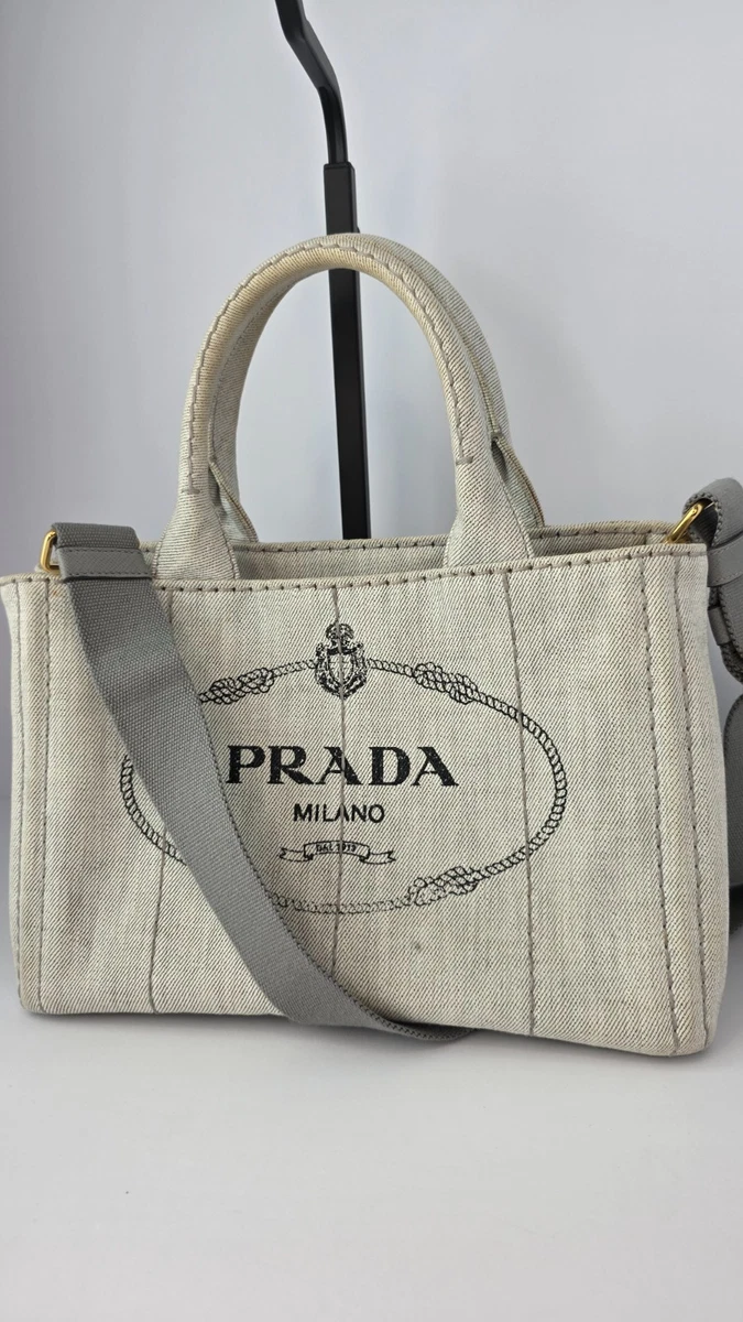PRADA Canapa Tote Gray Bags & Handbags for Women for sale | eBay