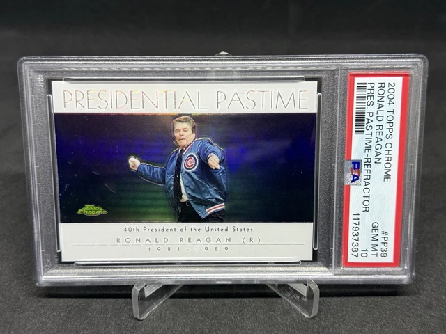 PSA 10 2004 Topps Chrome Presidential Pastime Ronald Reagan Refractor PP39 GEM