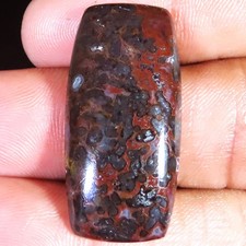 28.10 CT 16x33x5 mm Natural Psilomelane Pyrite Cushion Cabochon Gemstone RH65