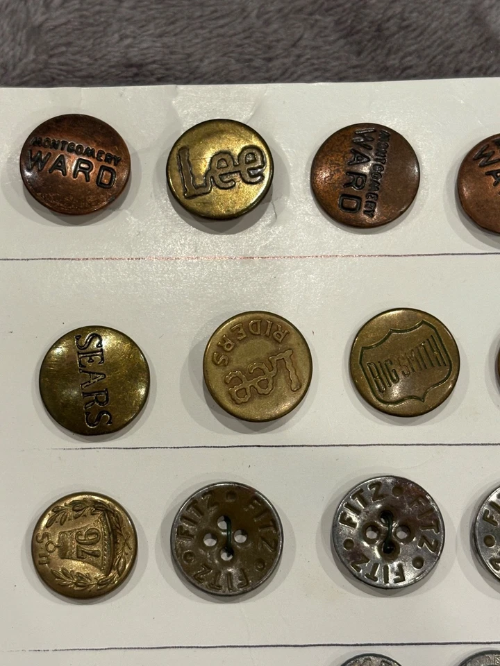 Collection of 75 Antique Work Clothed Uniform Buttons Overalls - Image 3 of 4