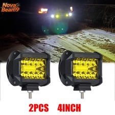 2x 4Inch 200W LED Work Light Bar Flood Spot Pods Offroad Fog Driving ATV Truck