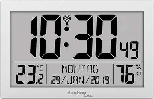 Technoline Digitale Funkwanduhr WS8016 Mit Großer Anzeige – DCF77, Datum, Wochen - Bild 6 von 12