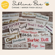 Custom Chrome Vinyl Decals – Personalised Metallic Name Stickers