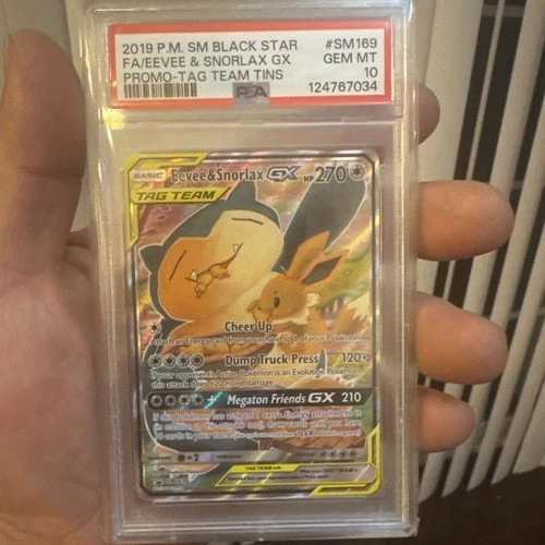 2019 Pokemon Eevee & Snorlax GX SM169 Tag Team Alternate Alt Art Promo PSA 10