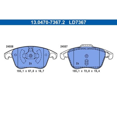 ATE 13.0470-7367.2 Bremsbelagsatz für PEUGEOT OPEL DS CITROEN DS 3 DS 3 208 C4