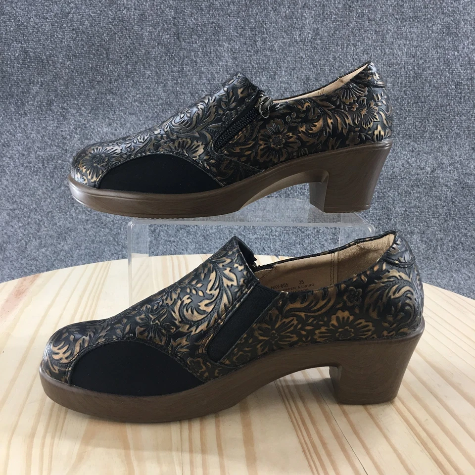 Zapatos Alegria by PG Lite para mujer 38 Hayli Tooled zueco negro acuñado bronce cuero Foto 2 de 4