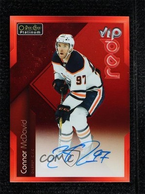2021-22 O-Pee-Chee Platinum VIP Red Achievement 4/10 Connor McDavid Auto 2d8