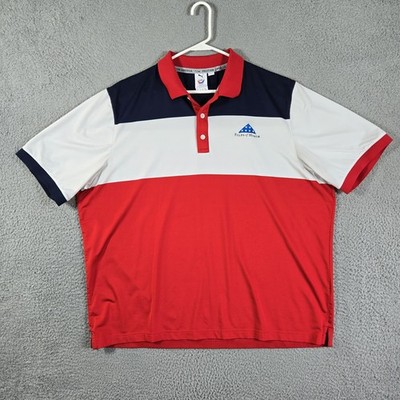 Puma Volition Polo Men 2XL Red/White/Blue Folds Of Honor Patriotic Colorblock