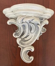 Vintage Plaster Rocaille Wall Bracket in the Rococo Style  12” X 11” X 7.5”
