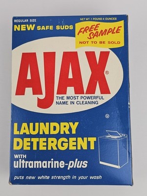 Vintage Ajax Laundry Detergent Ultramarine Plus Unopened 1.4 lbs. Movie Prop