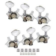 3L3R Open Gear Guitar Tuning Pegs Machine Heads Tuners Silver for Folk Acoustic