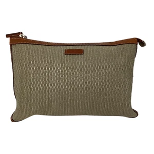 Trousse de toilette zippée Gucci en toile beige homme ocre taille unique