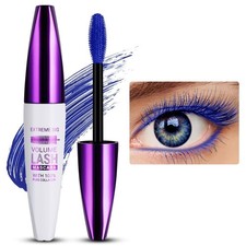 5D Silk Fiber Mascara Waterproof, Blaue Wimperntusche für Empfindliche Augen, La