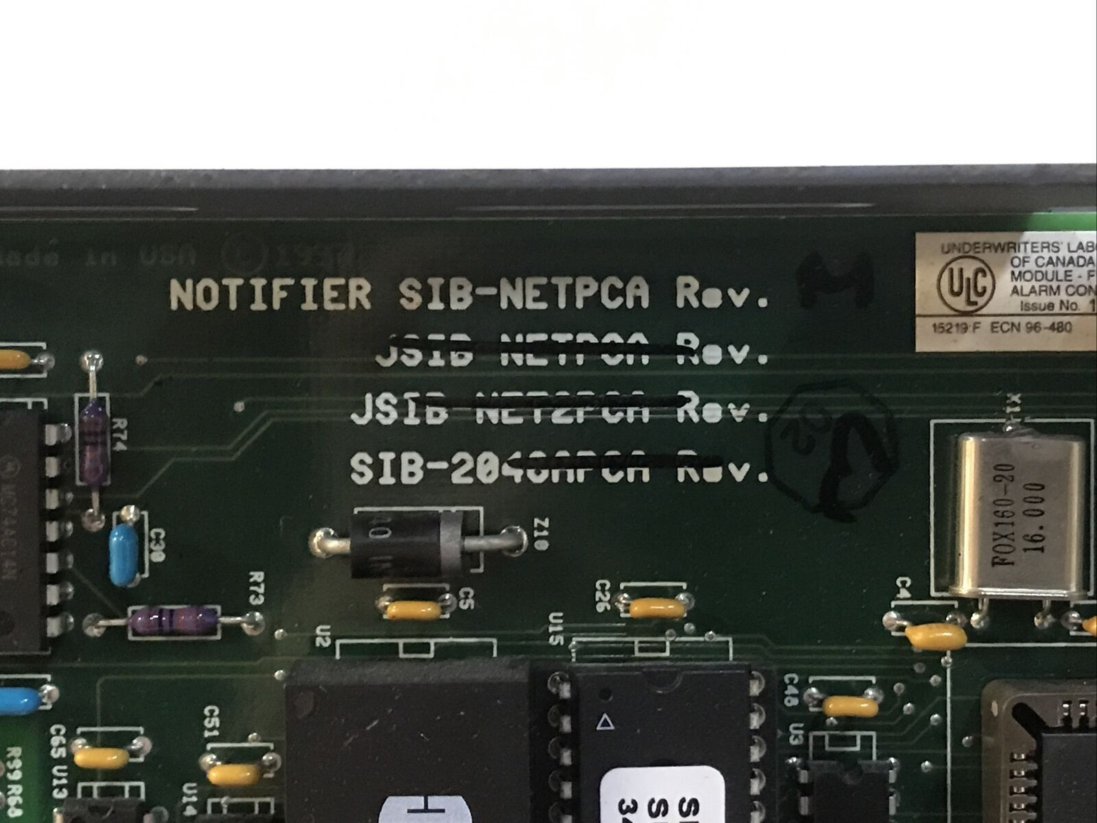 NOTIFIER IFC-2020 CPU-2020 SIB-NET MIB-FPCC ICA-4L LIB-200A DIA-2020 ICB-4LPCA