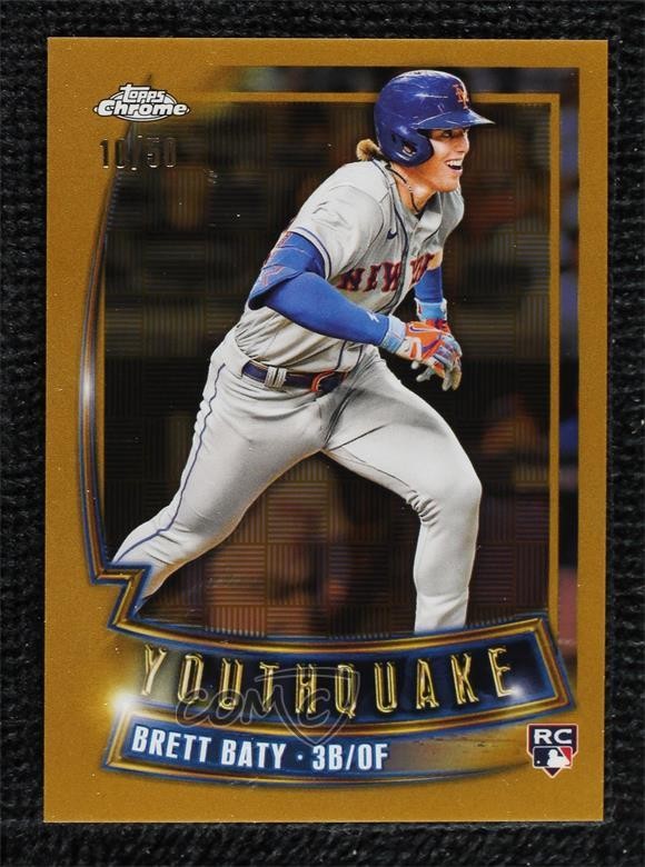 2023 Topps Chrome Youthquake Gold Refractor 10/50 Brett Baty Rookie RC 10h2