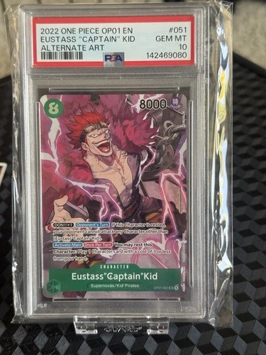 Pre-errata 2022 One Piece Eustass "Captain" Kid OP01-051 Alternate Art PSA 10