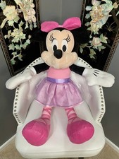 Large Disney Minnie Mouse Ballerina Plush Stuffed Pink purple Dress Shoes Bow
