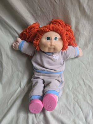 Xavier 1985 Cabbage Patch Kid Girl Green Eyes Orange Ponytail Head