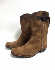 Stivali Sancho vintage biker scamosciati fatti a mano marrone cowboy Spagna taglia 45