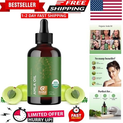100% Pure Amla Hair Oil for Growth & Shine - Hydrating Organic Formula 4 Fl Oz