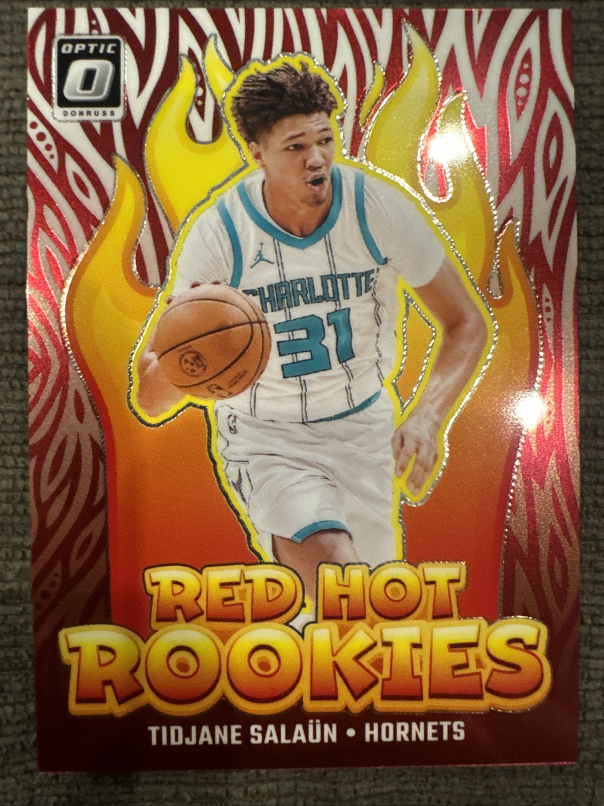 2024-25 Donruss Optic Tidjane Salaun Red Hot Rookies Rookie Card / Hornets