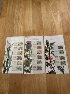 Royal Mail Post & Go Stamps Set British Flora 1 2&3 16 Stamps F/V £29.16