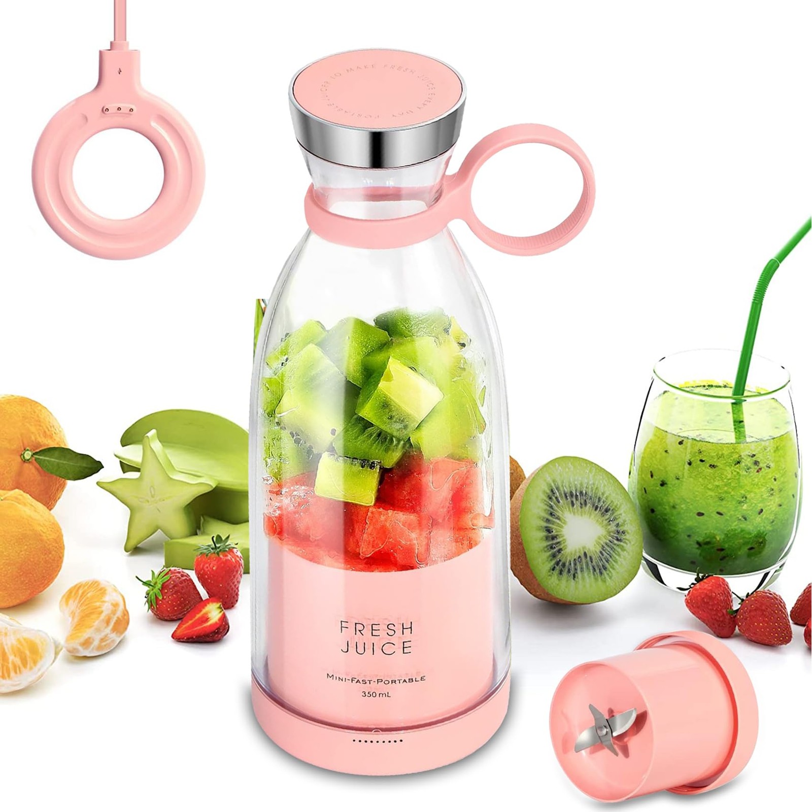 Portable Juicer Blender, 350ml Rechargeable Electric Blender