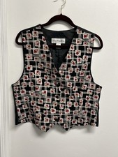 Vintage Norton McNaughton 90s Floral Grid Print Vest M  Womens Vintage Vest