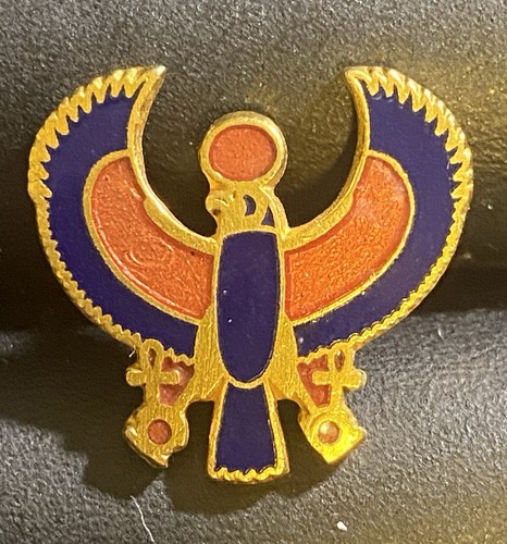 1976 MMA King Tut Egyptian Horus Depicted as a Falcon Gold Enamel Pin Tie Tac