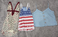 Lot Of 3 Medium Spaghetti Strap Summer Tank Tops Everyday Casual