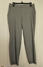 MAX STUDIO Pull On Trouser NWT Womens L High Rise Ankle Slim Pants Black  White