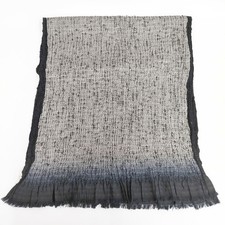 JURGEN LEHL J0181ESF01 Silk cotton gradient scarf stole White black 5-0605M  