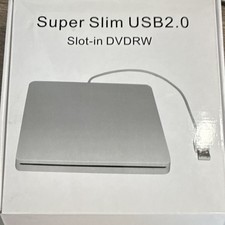 Super Slim USB 2.0 Slot-in External DVD-RW Optical Drive, Silver