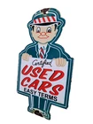 VINTAGE CERTIFIED USED CARS PORCELAIN SIGN CAR TRUCK SALES SERVICE CERTIFIED MAN