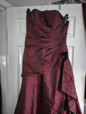 Morilee Madeline Gardner Burgundy Strapless Bridesmaid/prom Dress 10-12
