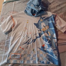 Sonic The Hedgehog Boys Hooded T-Shirt Size 6 Small Kids Sega