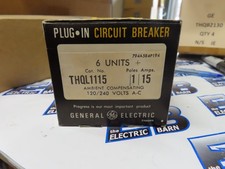 GE THQL1115 Circuit Breaker BOX OF 6 15 Amp 120 Volt 1P OS Plug In -NEW-B