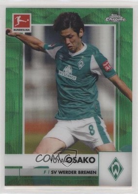 2020-21 Topps Chrome Bundesliga Green Wave Refractor 49/99 Yuya Osako #26 0s9t