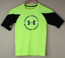 Under Armour Boys Swim Rash Guard Loose Shirt Yellow Youth Medium