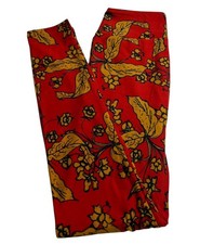 LuLaRoe Leggings OS One Size FALL Autumn Floral LEAVES Leaf Tropical Stretch Fit