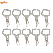10 Pack Swivel Pad Locking C-Clamp Locking Pliers 11 Inch With Rotary Gasket