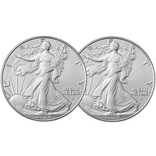 Presale - Lot of 2 - 2026 $1 American Silver Eagle 1 oz BU