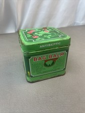 Vintage 10oz Bag Balm Green Square Metal Tin Vermont's Original Ointment Decor