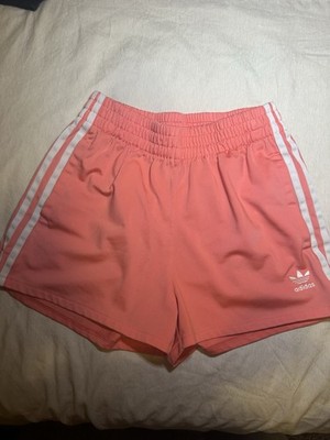 Adidas Women s Pink And White Stripped Shorts Size XS