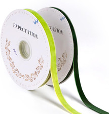 Green Velvet Ribbon 3/8'' - 2 Rolls, 30 Yards for Gift Wrapping  Crafts