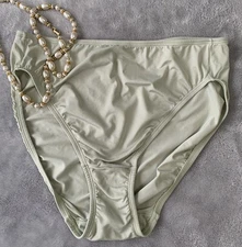 Vtg Olga Silky Soft Hi-Cut Thigh Bikini Brief Panties 8 XL