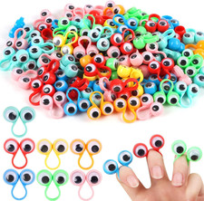100 Pcs Eye Finger Puppets,Googly Eyeball Ring Wiggly Eyeball Finger Puppet C...