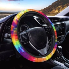 Anti-slip Steering Wheel Cover Pad Auto Color Print Parts Washable Fit Most Car 